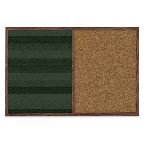 United Visual Products Slim Style Indoor Enclosed Corkboard, 36 UV504SC-BLACK-CORK - main